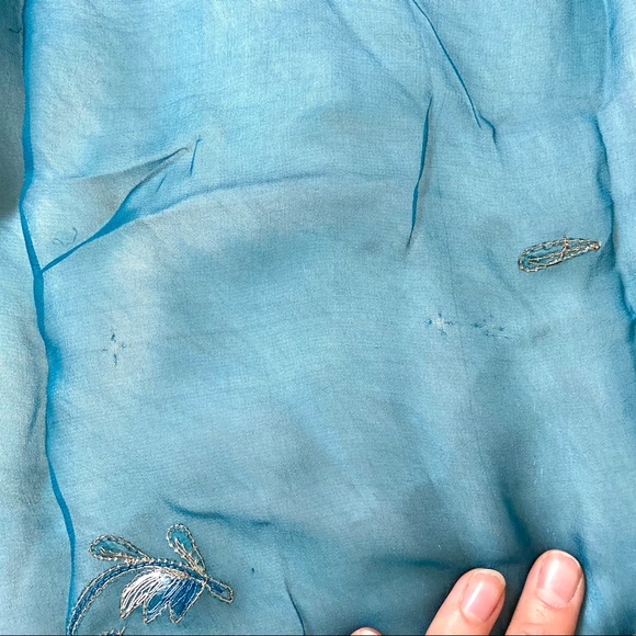 Embroidered Vintage Indian Scarf - Picture 6 of 6